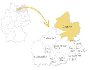 Die Lage von Dassow im Amt Sch�nberger-Land